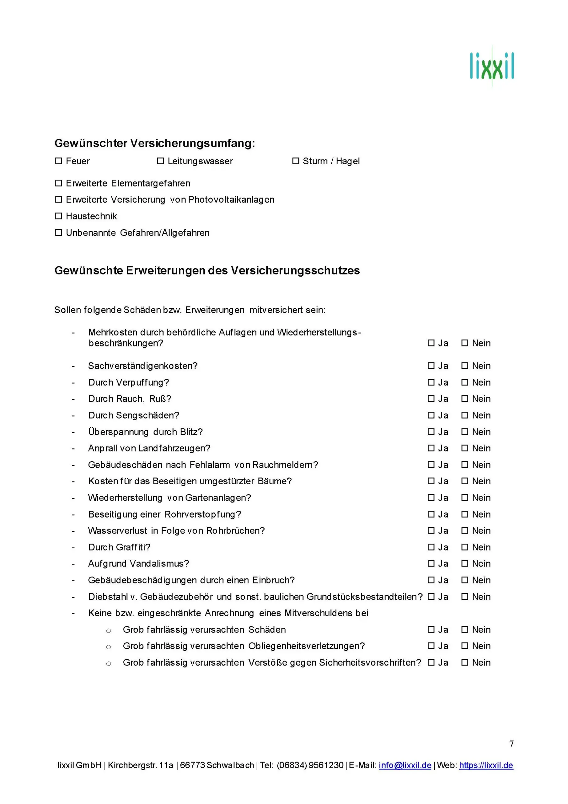 Beste Gebäudeversicherung - Erweiterungen